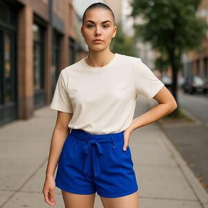 Sincerely Jules Women’s Shorts Size XL Blue Tie